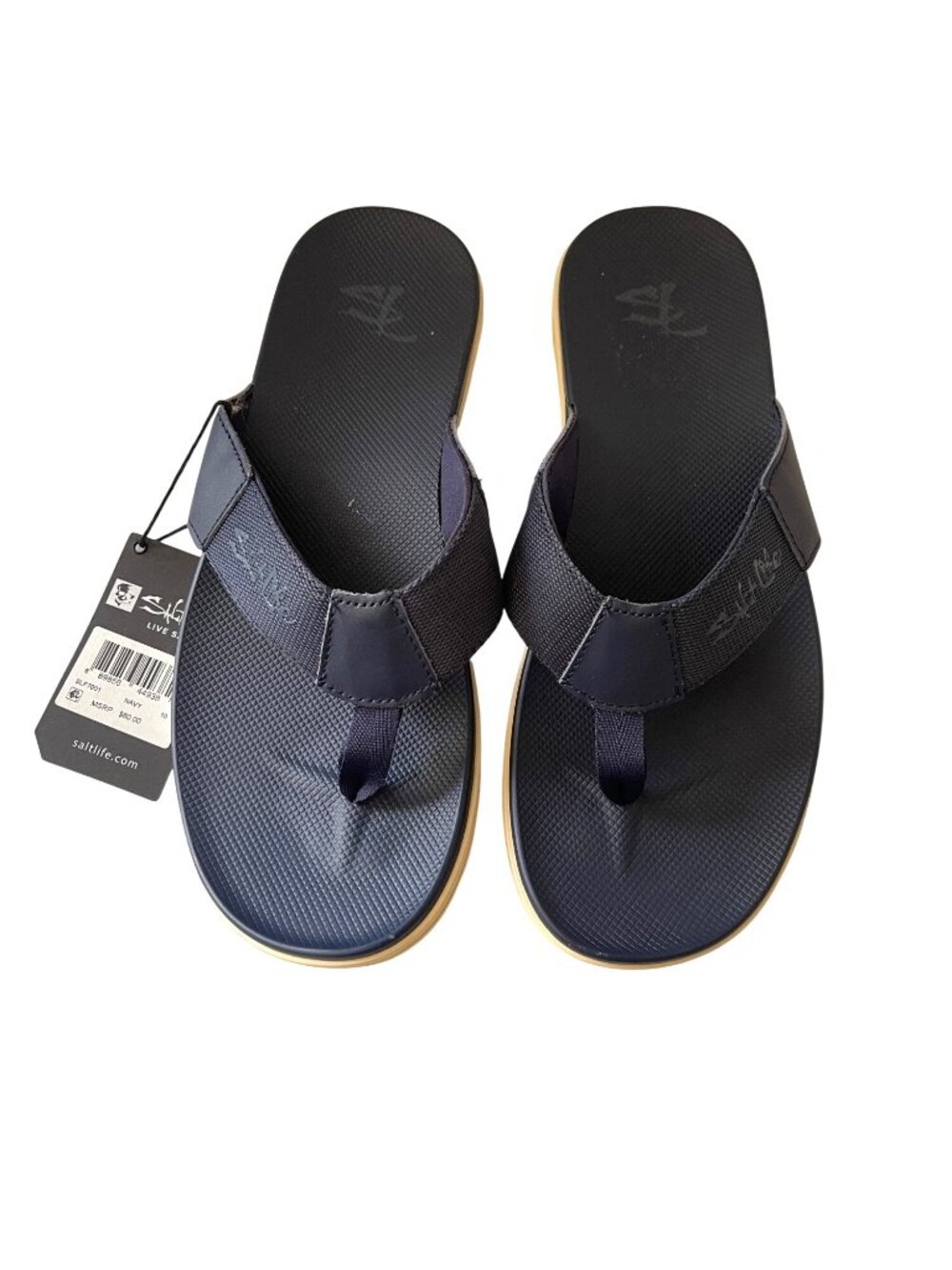 Salt Life Sandals Flip Flops Navy Blue Mens Size 10 NWT